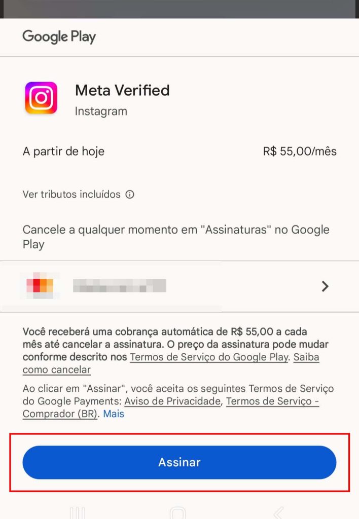 Como comprar o selo de conta verificada no Instagram passo 9