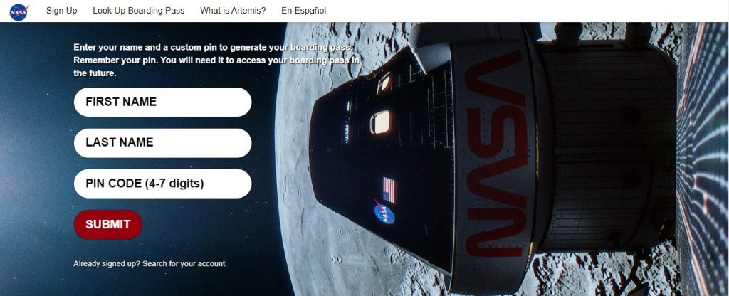 Missao-Artemis-I-como-enviar-seu-nome-para-a-Lua-em-foguete-da-NASA-passo-2