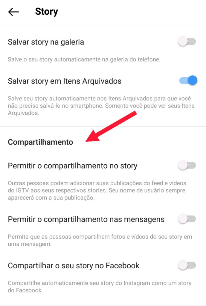 desativar-compartilhamento-de-stories