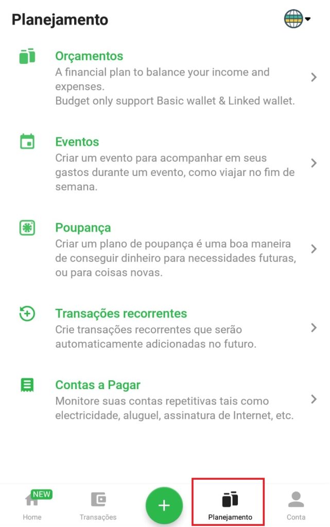 Money Lover como controlar seus gastos mensais com o aplicativo passo 6