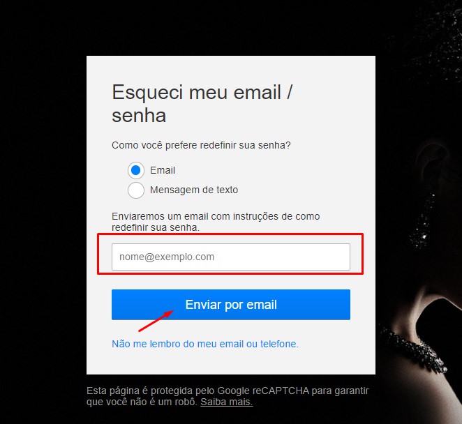 Senha, e-mail ou telefone esquecidos do Netflix - CCM