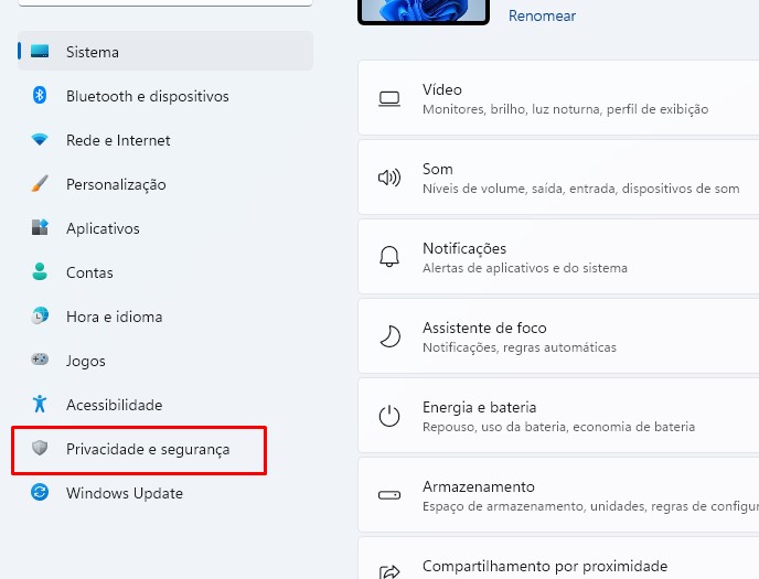 Controles parentais e configurações de privacidade do Windows 11