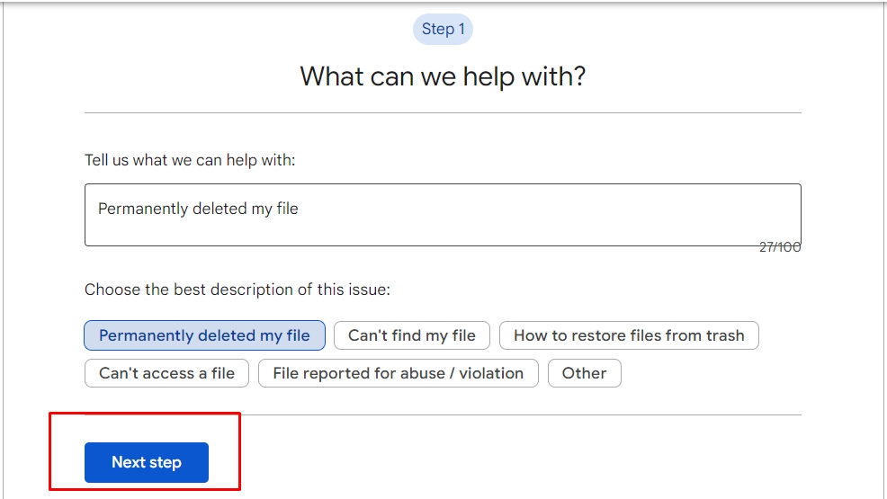 como recuperar arquivos apagados da lixeira do Google Drive passo 4