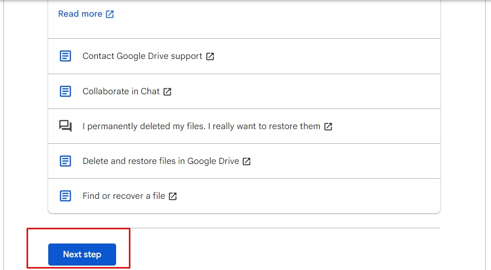 como recuperar arquivos apagados da lixeira do Google Drive passo 5