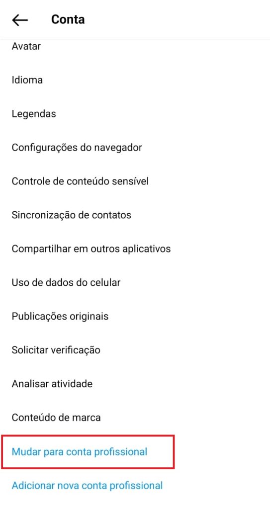 Saiba como colocar Blog Pessoal no Instagram passo 2.2