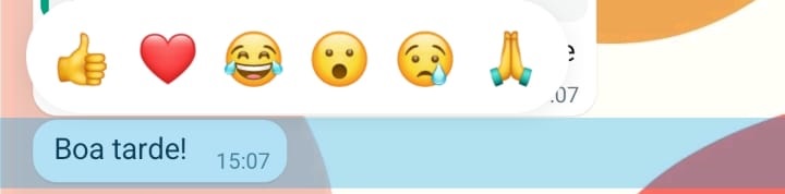 Como reagir a mensagens no Whatsapp com emoji passo 2