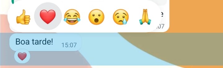 Como reagir a mensagens no Whatsapp com emoji passo 4