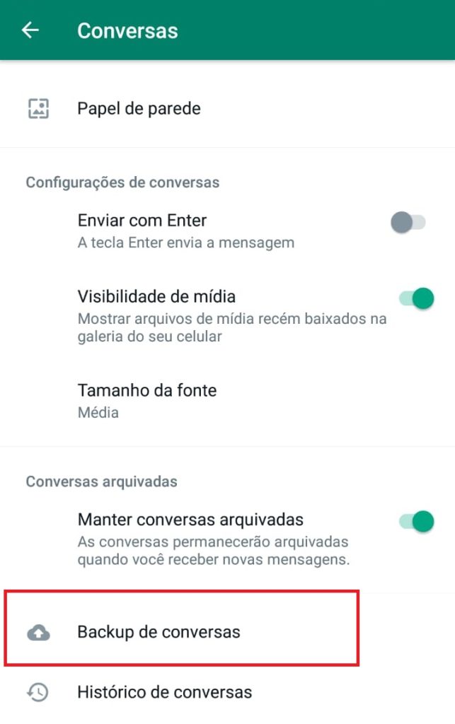 WhatsApp como recuperar mensagens apagadas backup passo 2