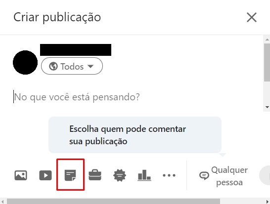 como fazer um carrossel no LinkedIn passo 2