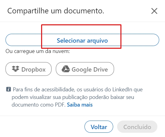 como fazer um carrossel no LinkedIn passo 3