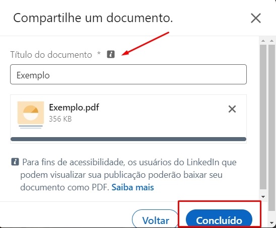 como fazer um carrossel no LinkedIn passo 4