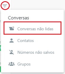 Como usar o filtro de conversas no WhatsApp Business Web passo 2