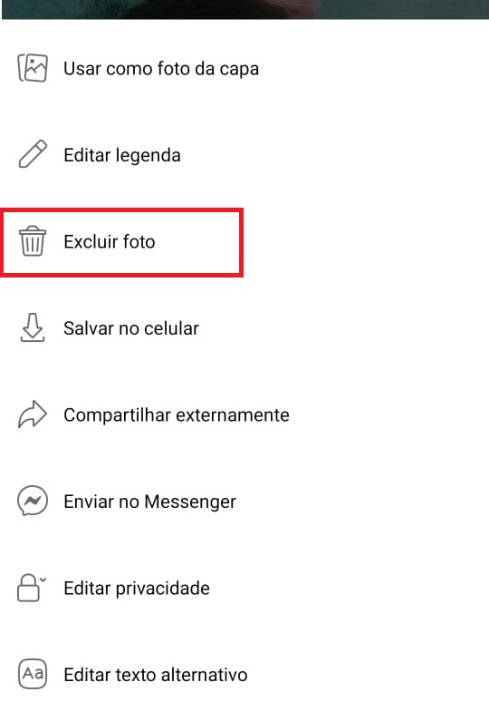 como remover a foto de perfil do Facebook passo 3.2