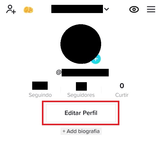 como remover a foto de perfil do TikTok passo 1