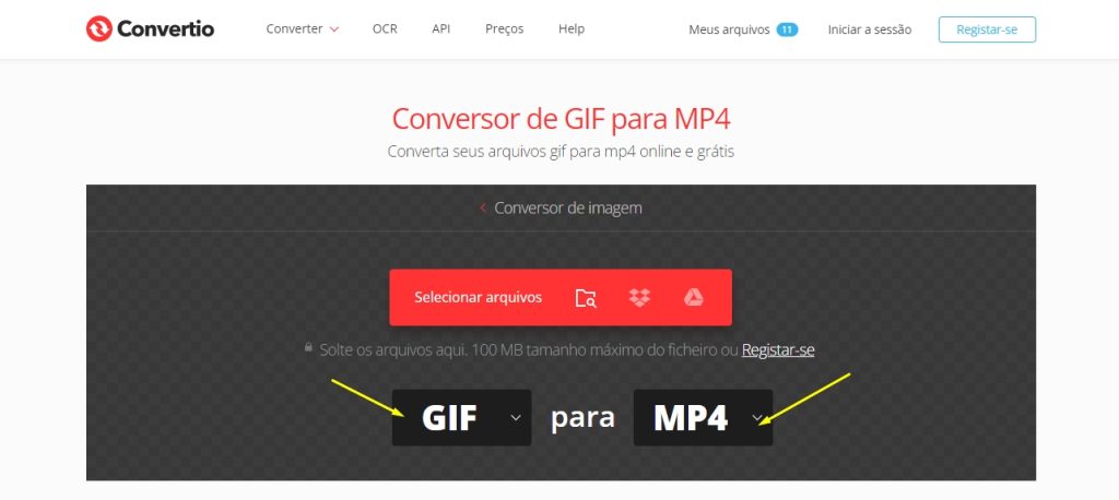 Transforme GIF em vídeo, Converter GIF para vídeo online