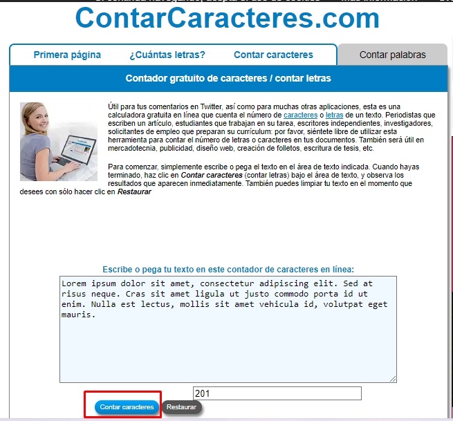 site Contar Caracteres