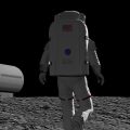 astronauta andando na superfície da Lua