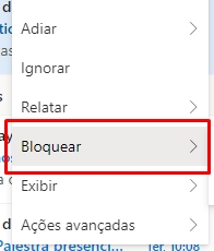 Como bloquear e-mails no Outlook passo 3