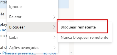 Como bloquear e-mails no Outlook passo 4