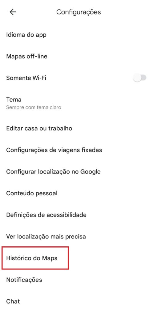 como excluir o histórico do Google Maps pelo Android/iOS passo 2.2