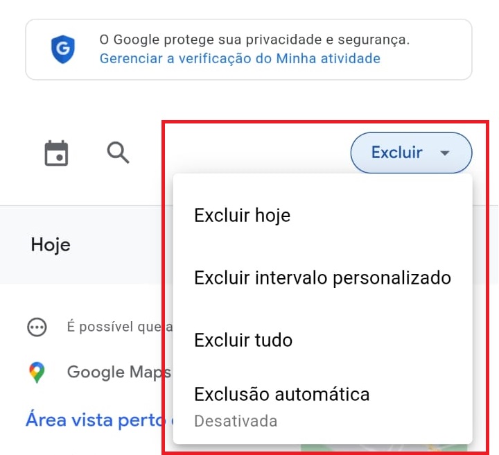 como excluir o histórico do Google Maps pelo Android/iOS passo 4