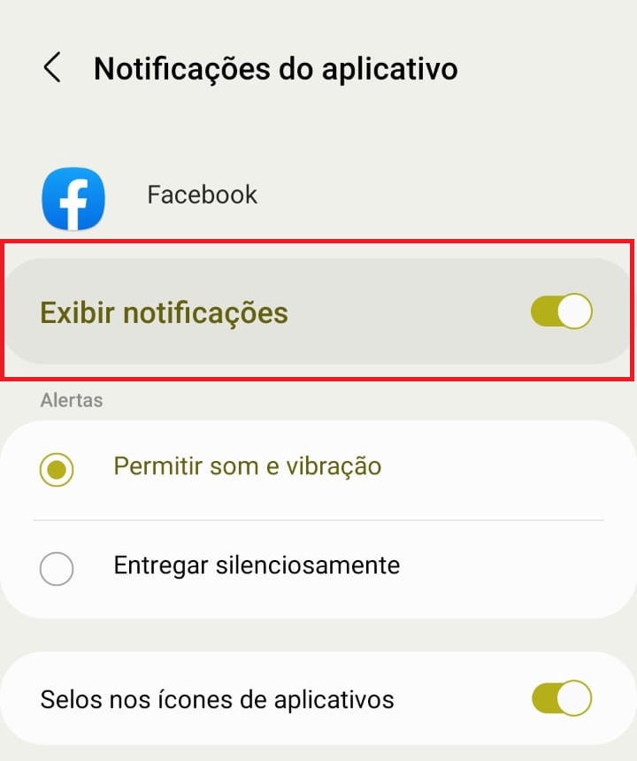 como desatir as notificações de um aplicativo passo 3.2