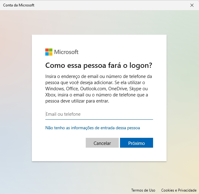 como criar um novo usuário no Windows 11 passo 6