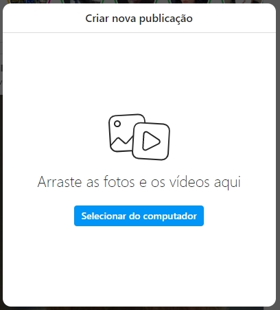 como adicionar foto no feed do Instagram pelo computador passo 2