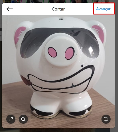 como adicionar foto no feed do Instagram pelo computador passo 3