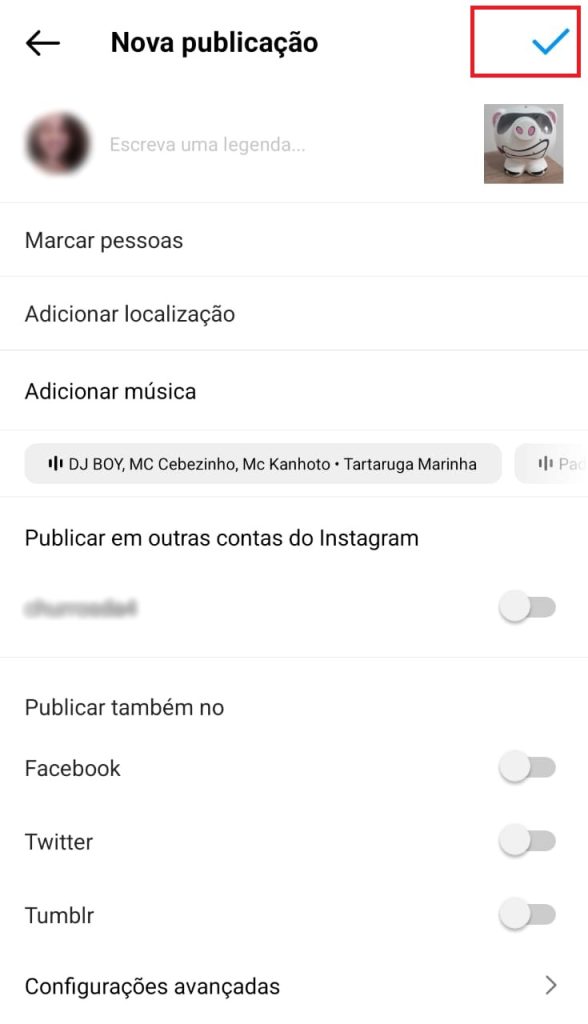 como adicionar foto no feed do Instagram passo 4