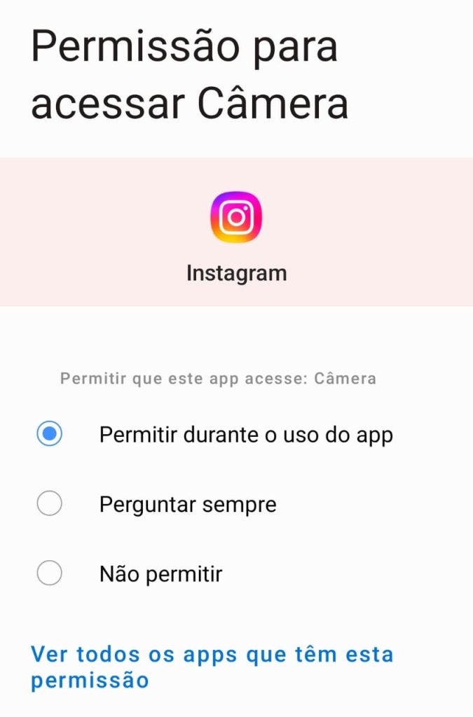 como ativar a câmera do Instagram passo 5