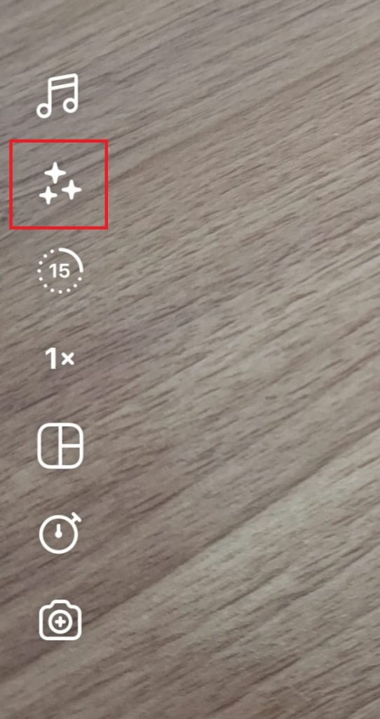como usar efeitos da câmera no reels do Instagram passo 3