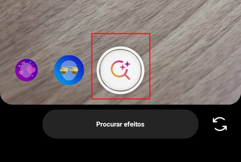 como usar efeitos da câmera no story do Instagram passo 3