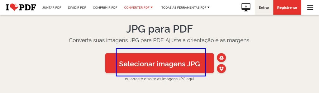 como converter imagem em PDF passo 2