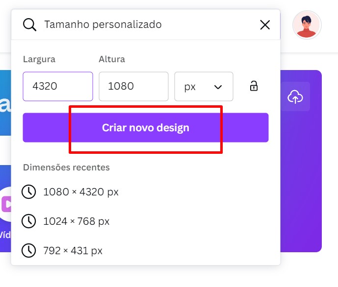 como fazer carrossel para o Instagram no Canva passo 2