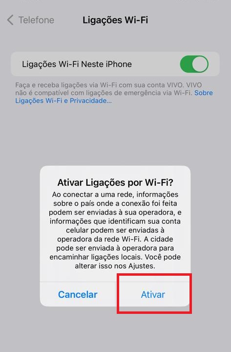 como fazer chamada wi-fi no iOS passo 3
