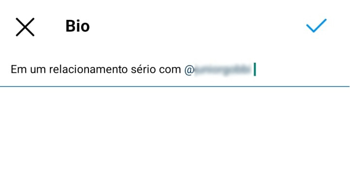 como colocar o status de relacionamento na bio do Instagram passo 5