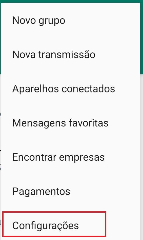 como colocar senha do WhatsApp do Android passo 1