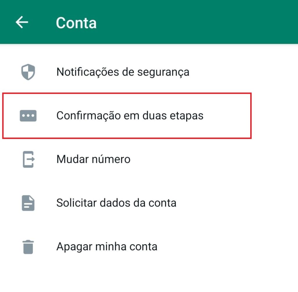 como ativar a verificação em duas etapas passo 2