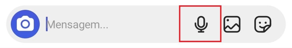 como mandar áudio no Instagram passo 3
