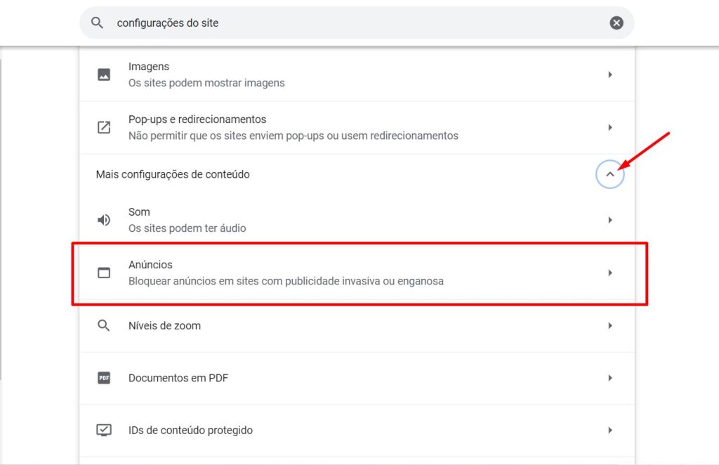 como bloquear propagandas no Google Chrome passo 2