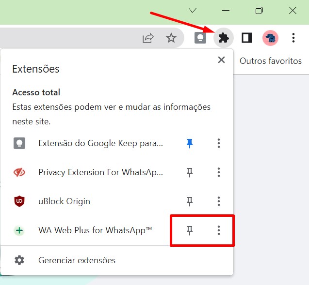 como tirar o online no WhatsApp Web passo 2