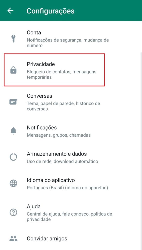 como tirar o online do WhatsApp passo 3