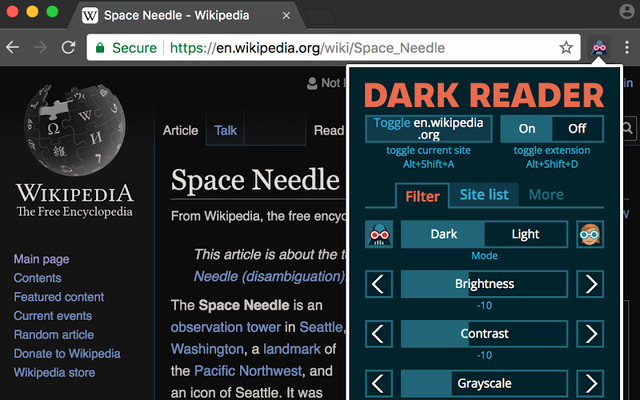Dark Reader, extensão de produtividade para usar no Chrome.
