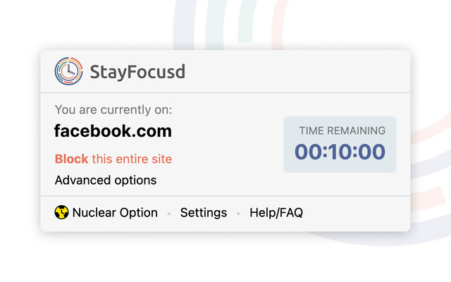 StayFocusd, extensão de produtividade para usar no Chrome.