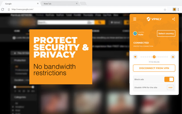 VPNLY, extensão de produtividade para usar no Chrome.