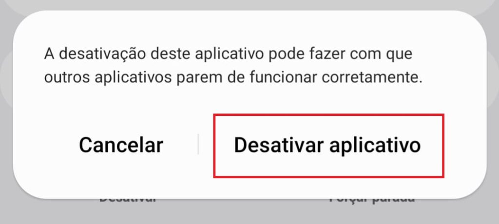 como desativar aplicativos passo 5