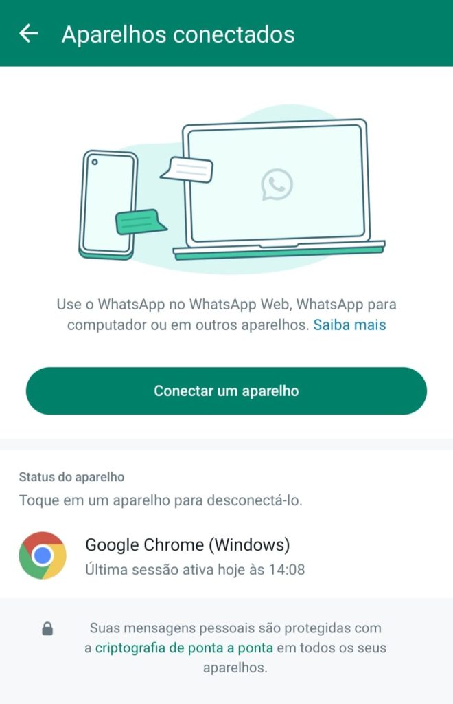 como verificar o uso do WhatsApp Web passo 2