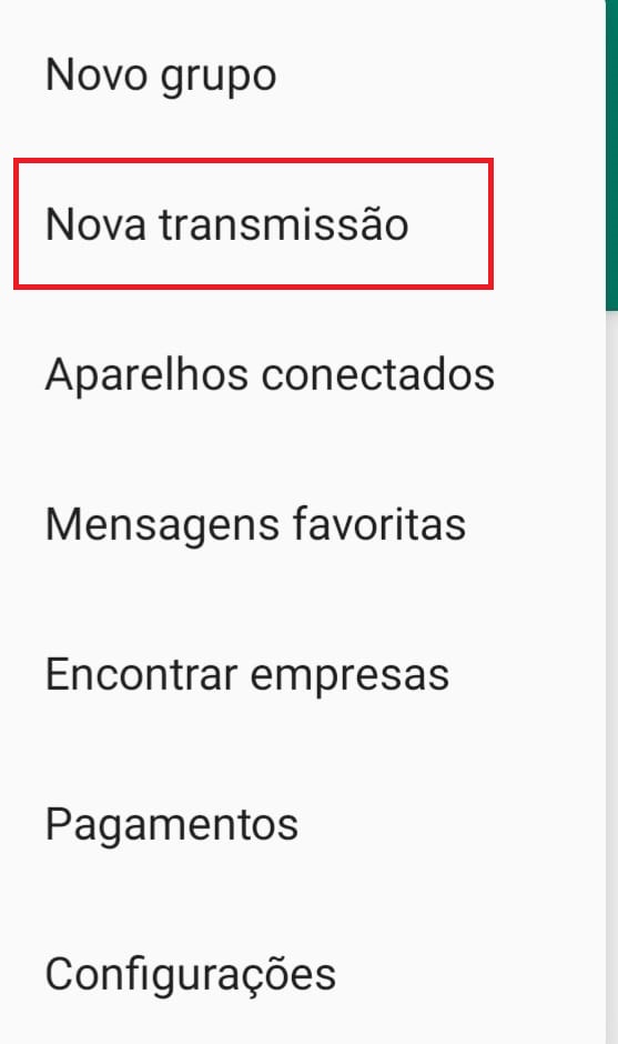 como fazer uma lista de transmissão no WhatsApp Business passo 2