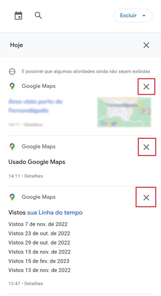 como remover alguns lugares do seu histórico passo 3.1